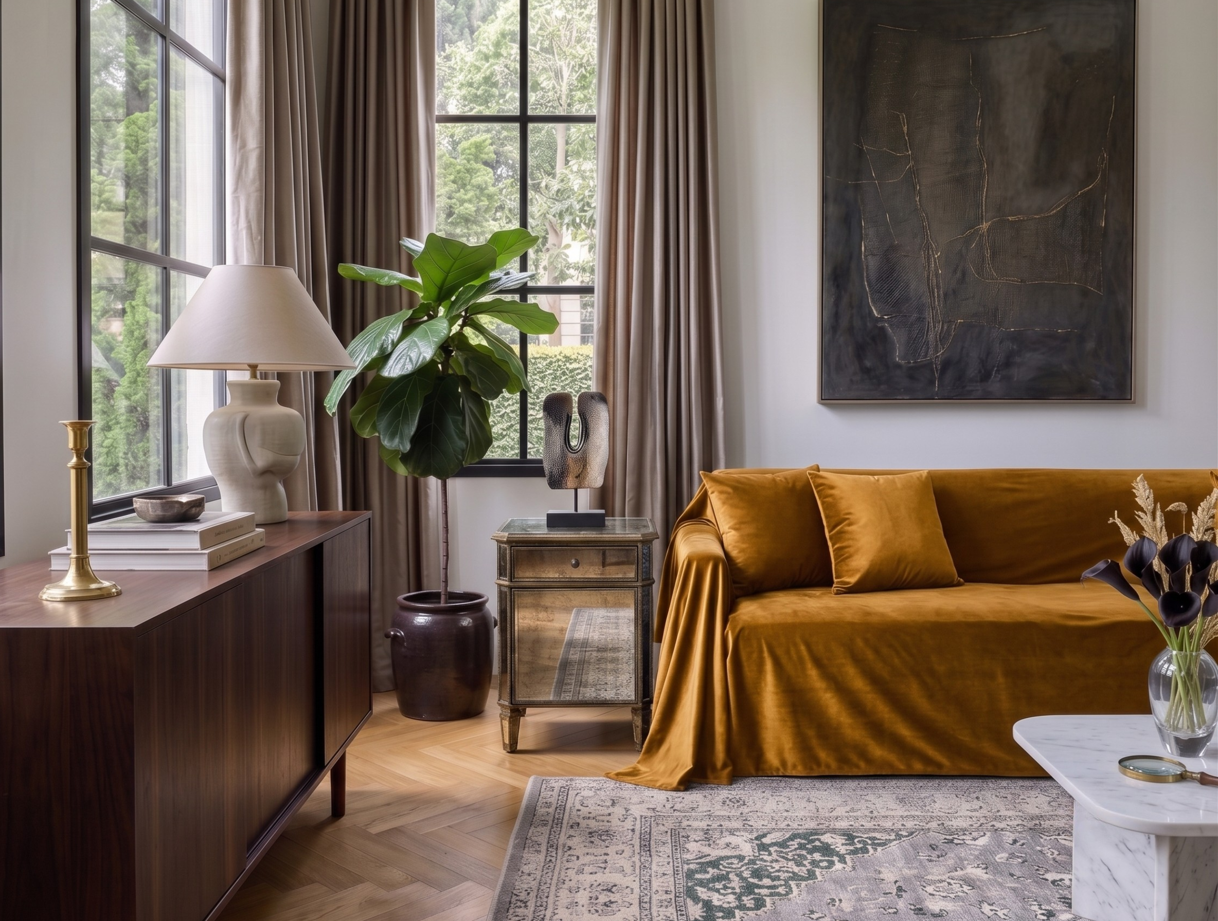 Velvet Sofa Cover (No Pleats) - Standard