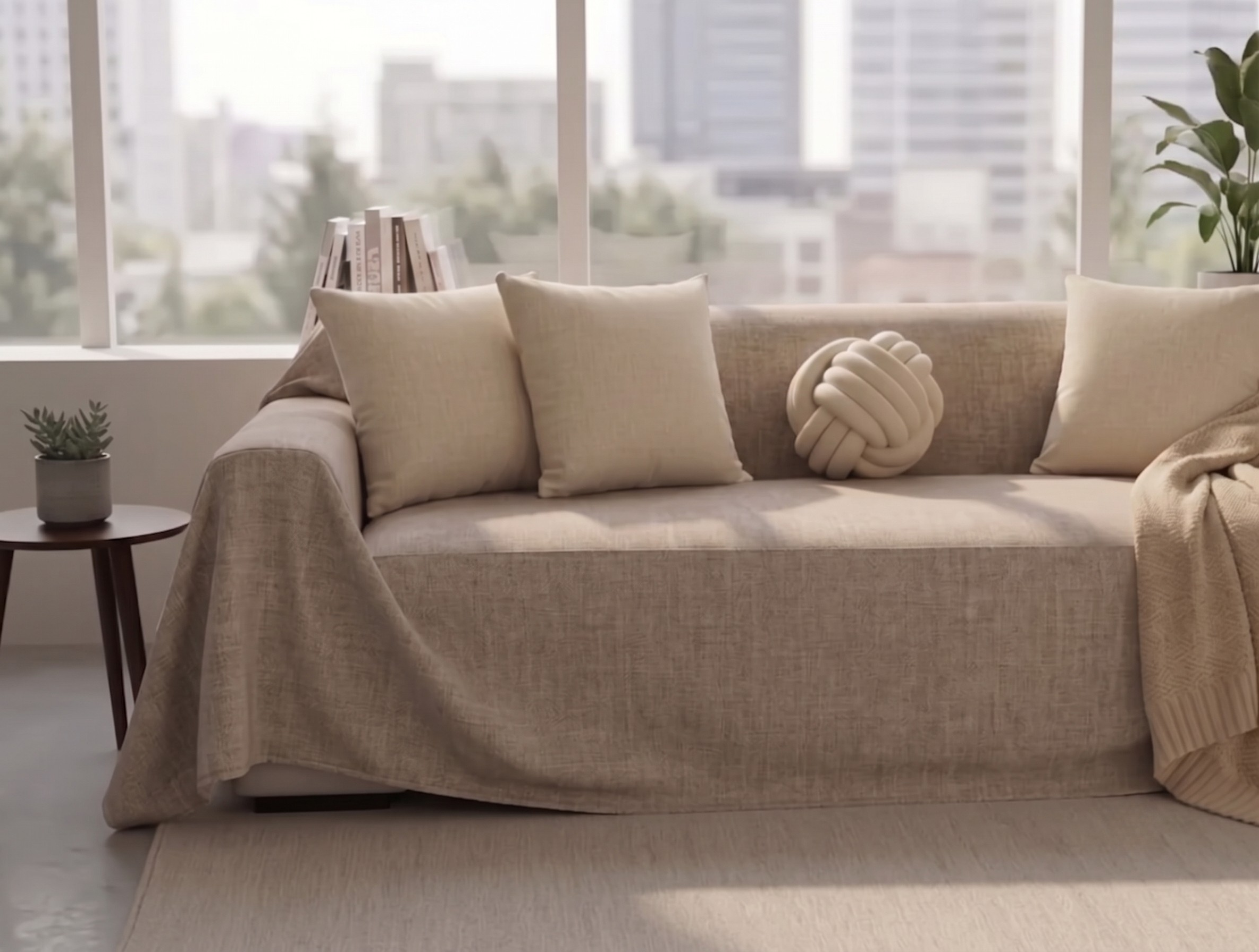Water-Repellent Velvet Sofa Cover - Standard
