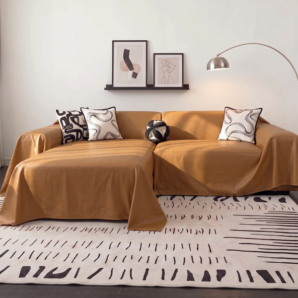 Faux Leather Sofa Cover - L-Shaped