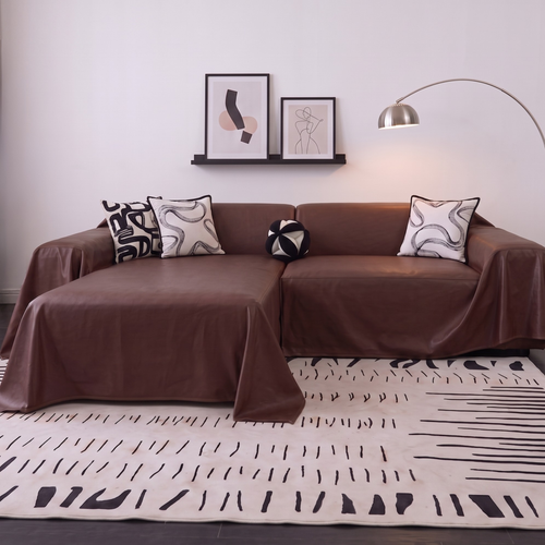 Faux Leather Sofa Cover - L-Shaped