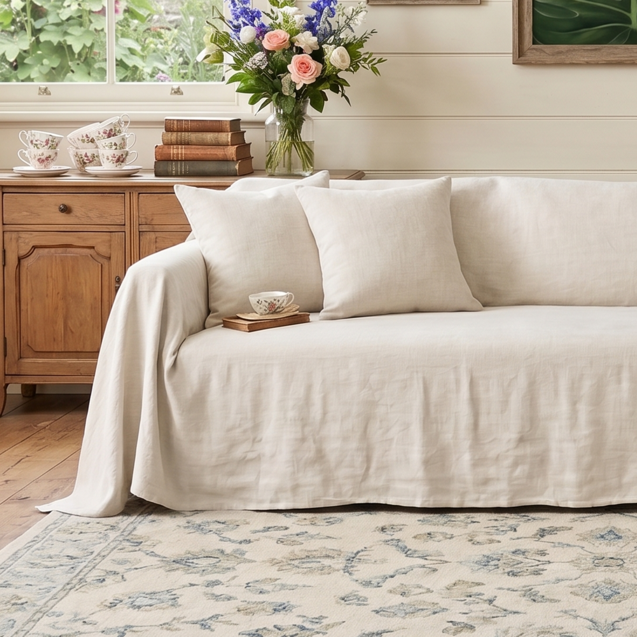 Linen Sofa Cover - Standard