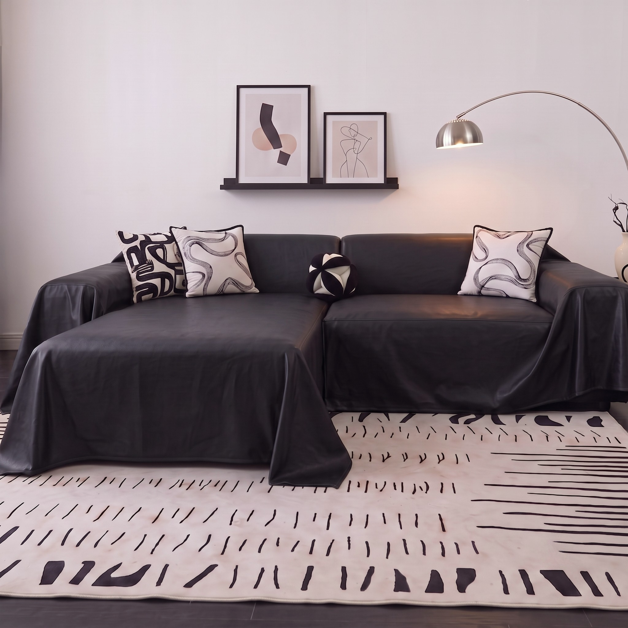 Faux Leather Sofa Cover - L-Shaped