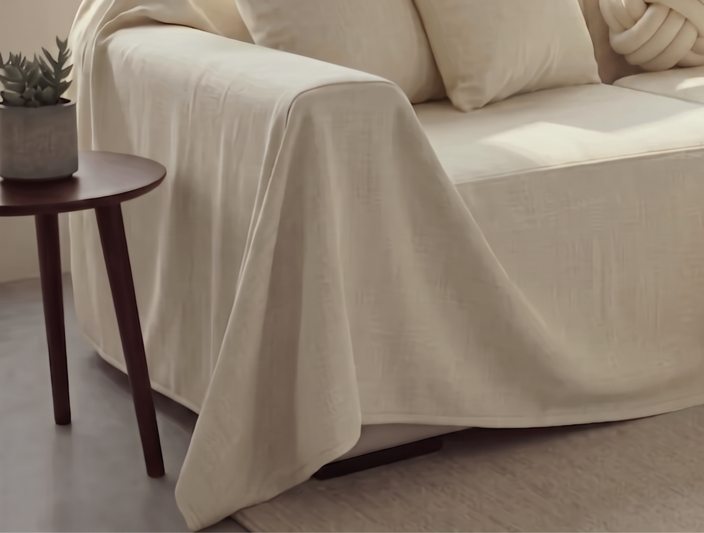Water-Repellent Velvet Sofa Cover - L-Shaped