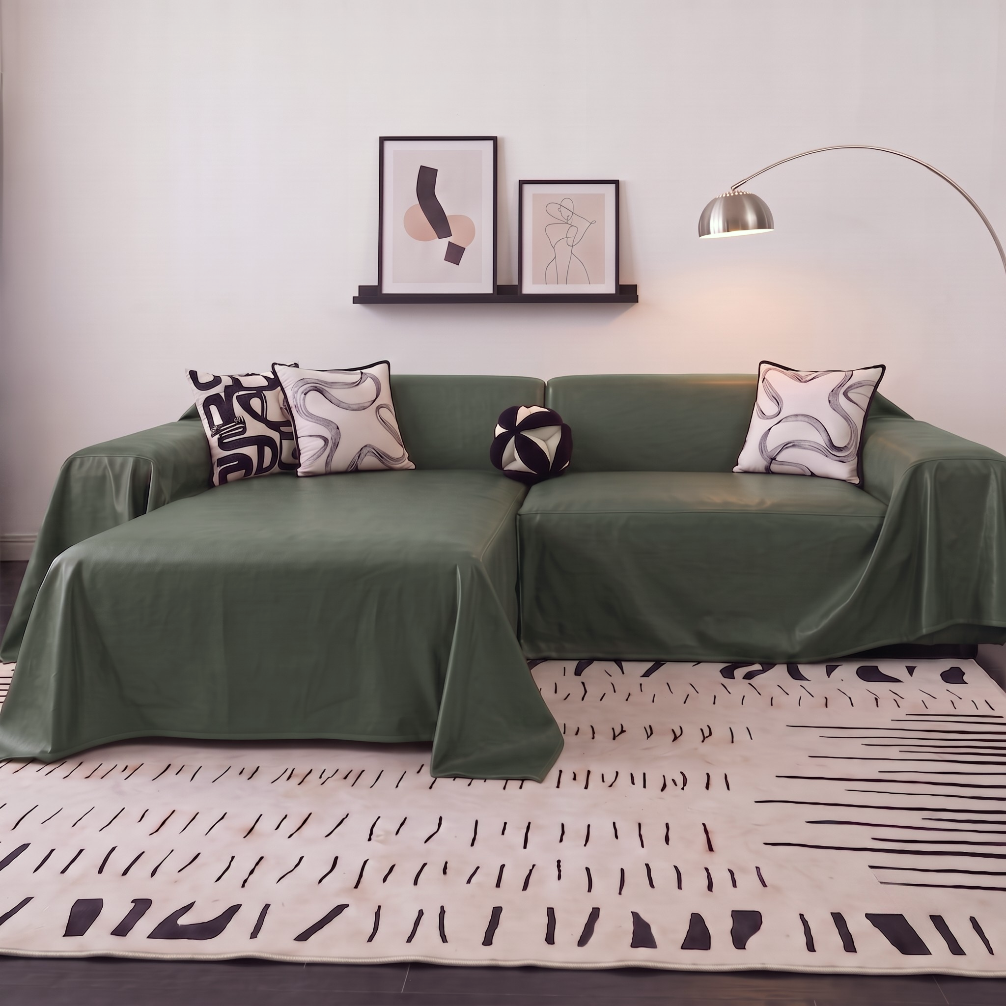 Faux Leather Sofa Cover - L-Shaped