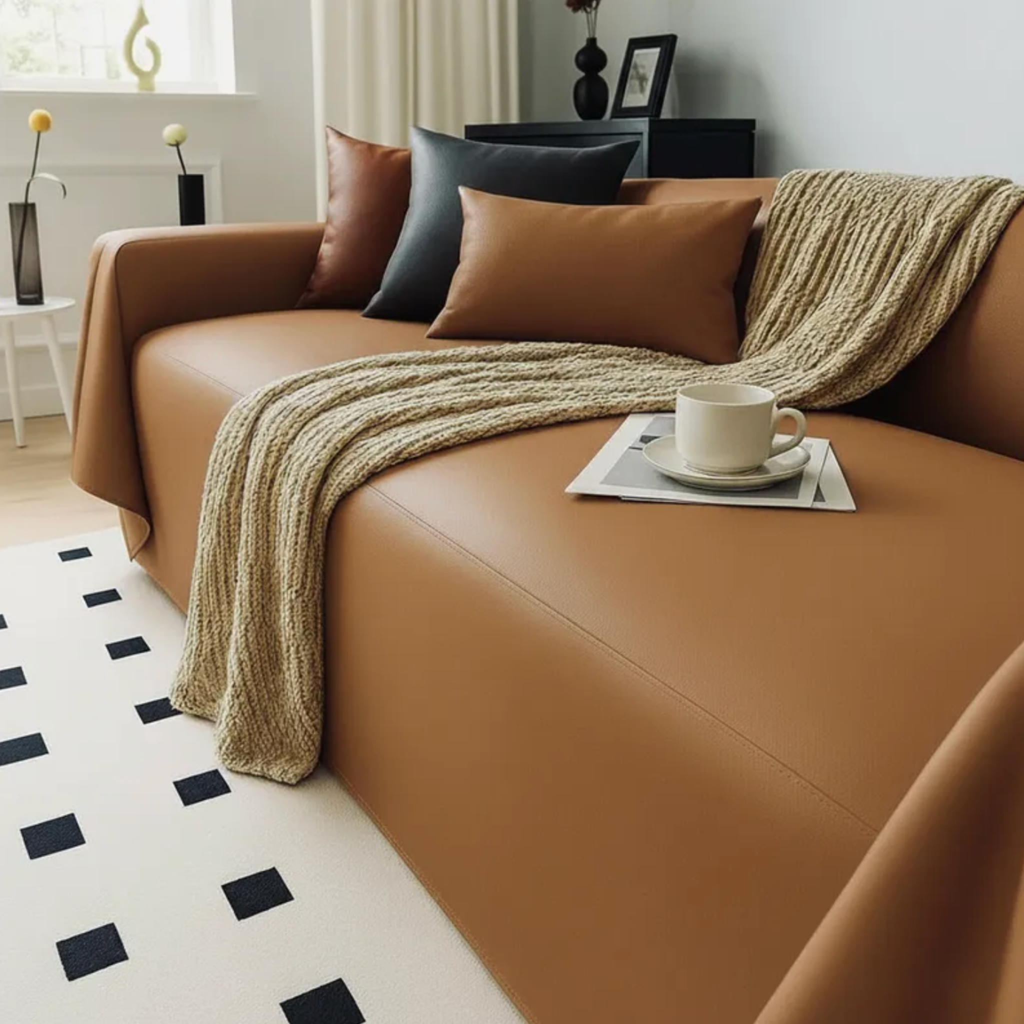 Faux Leather Sofa Cover - Standard
