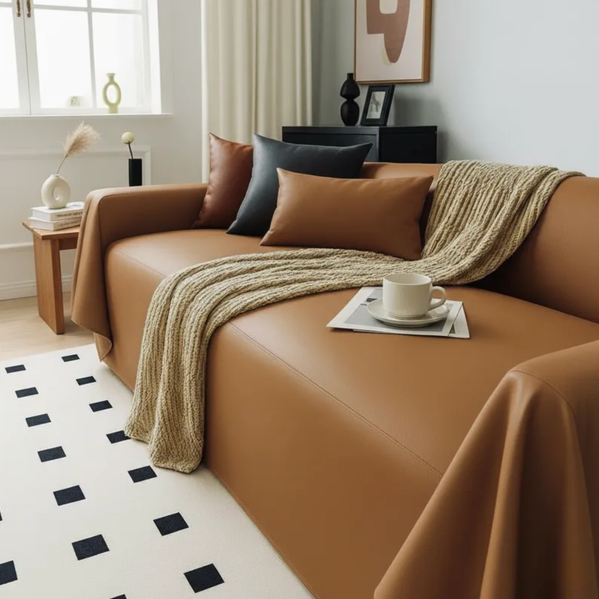 Faux Leather Sofa Cover - Standard