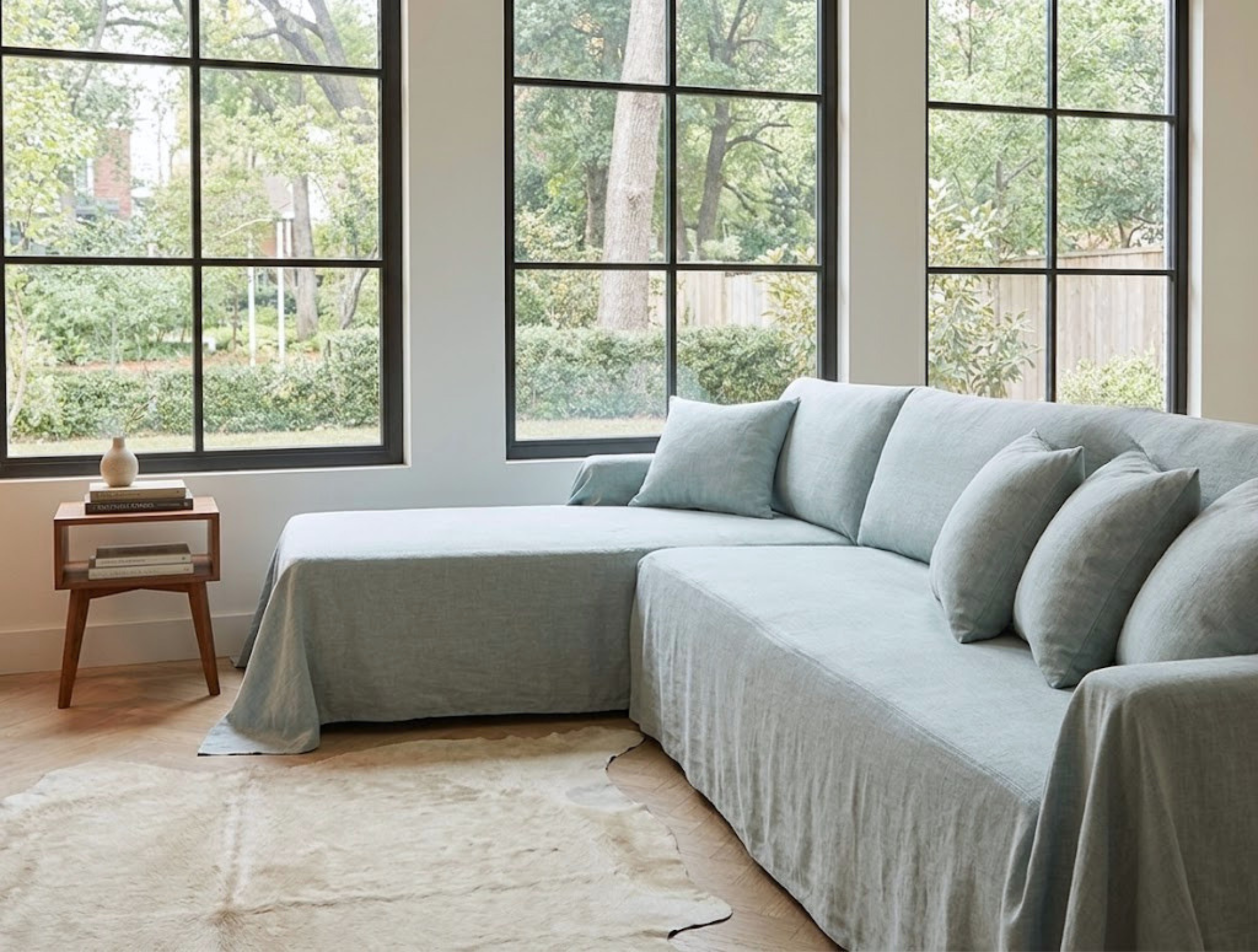 Linen Sofa Cover - L-Shaped