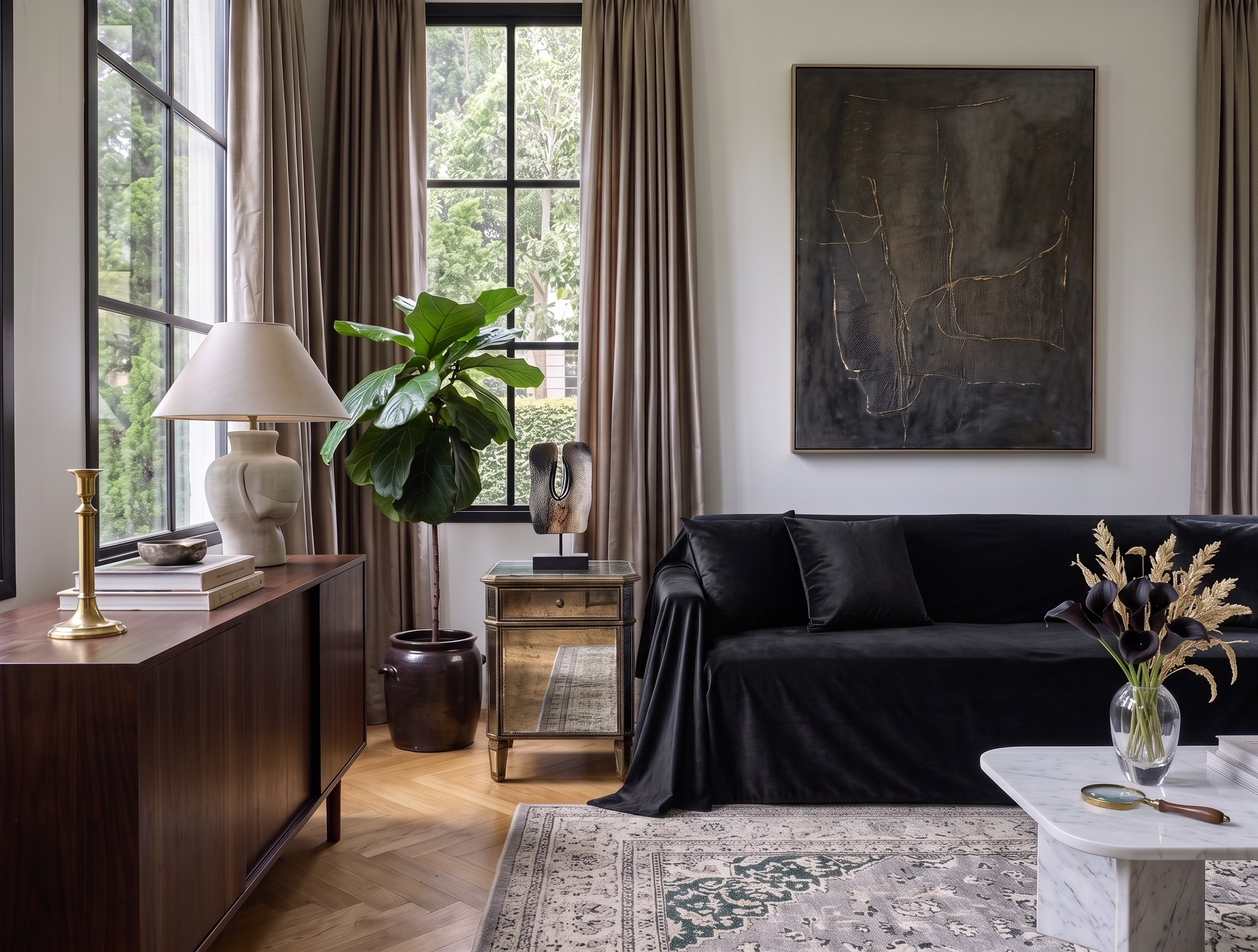 Velvet Sofa Cover (No Pleats) - Standard