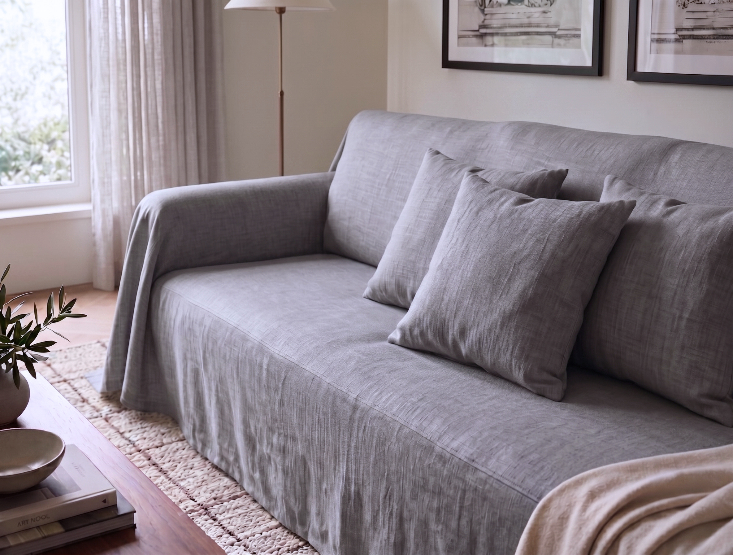 Linen Sofa Cover - Standard