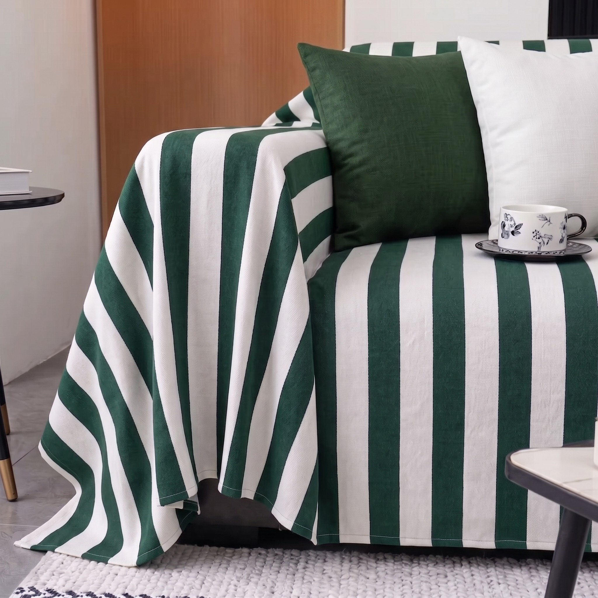 Striped Outdoor Sofa Cover - L-Shaped