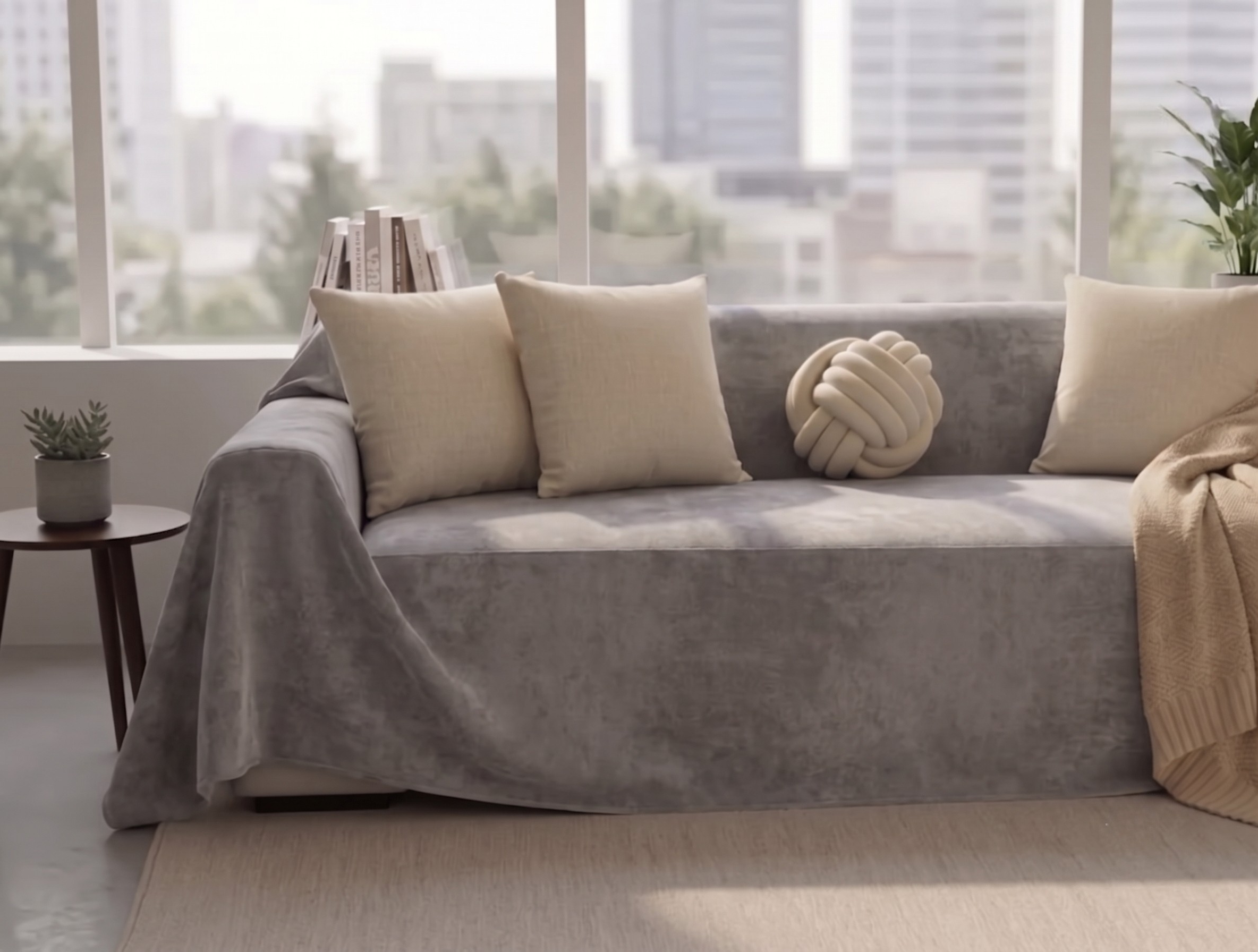 Water-Repellent Velvet Sofa Cover - Standard