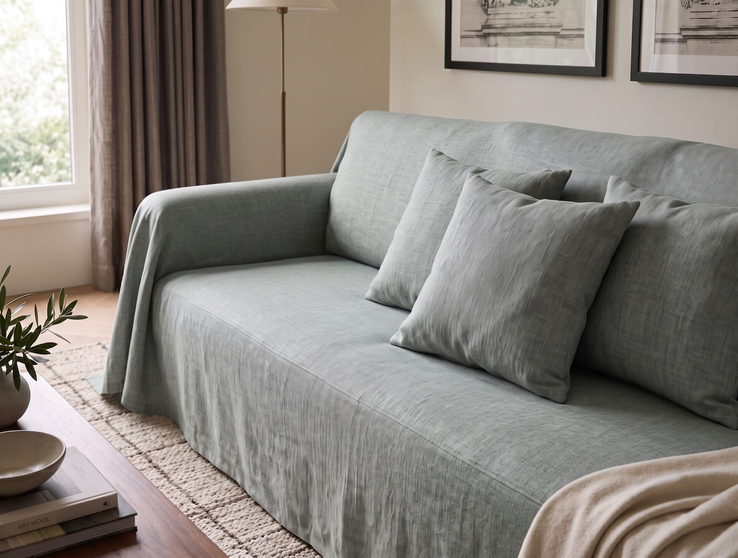 Linen Sofa Cover - Standard
