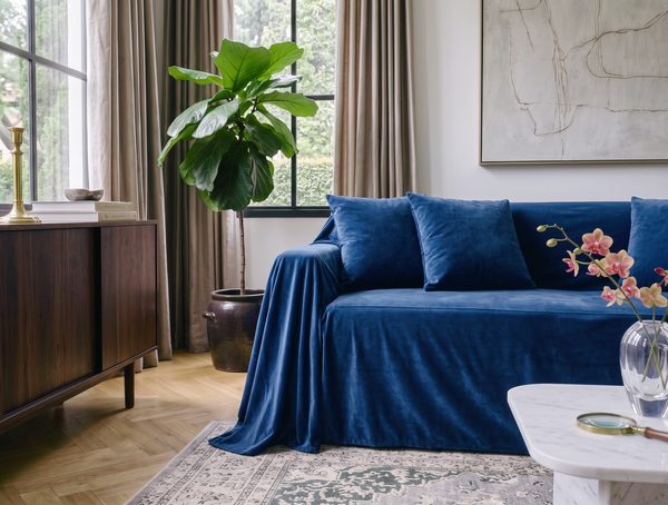 Velvet Sofa Cover (No Pleats) - Standard