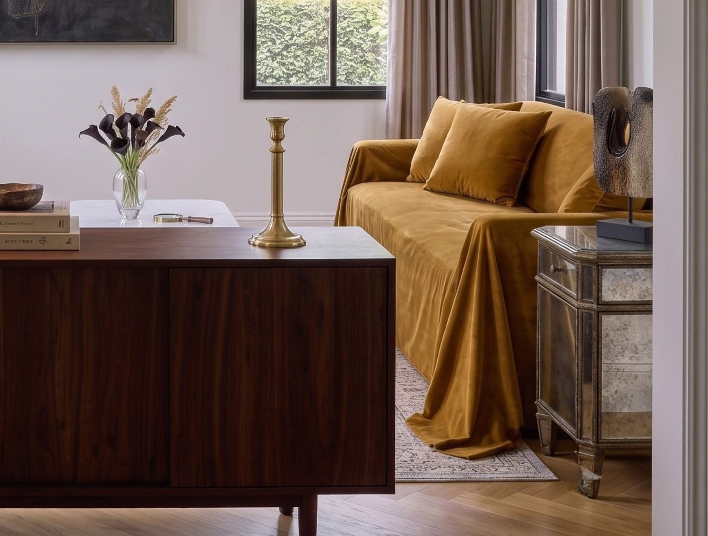 Velvet Sofa Cover (No Pleats) - Standard