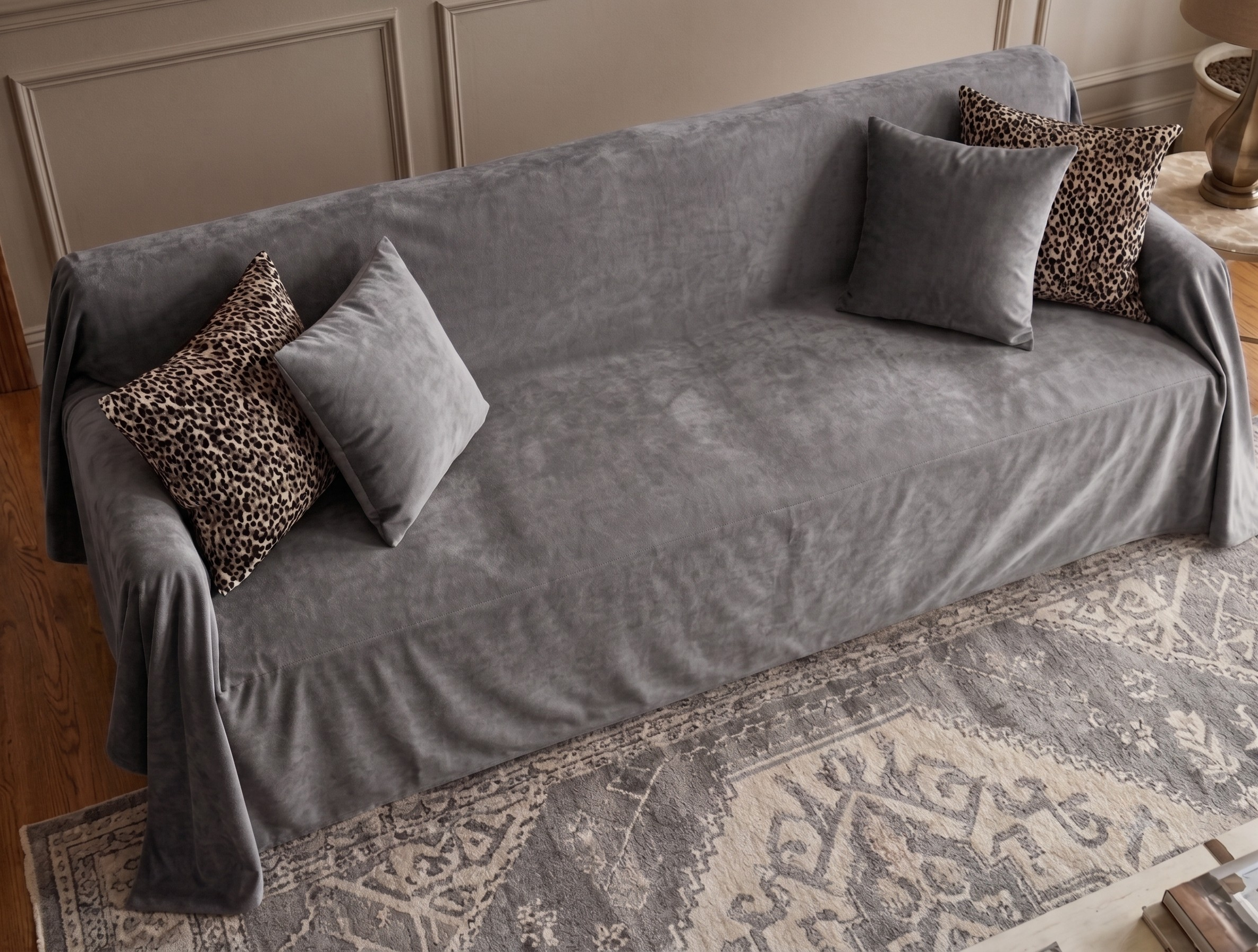 Velvet Sofa Cover (No Pleats) - Standard