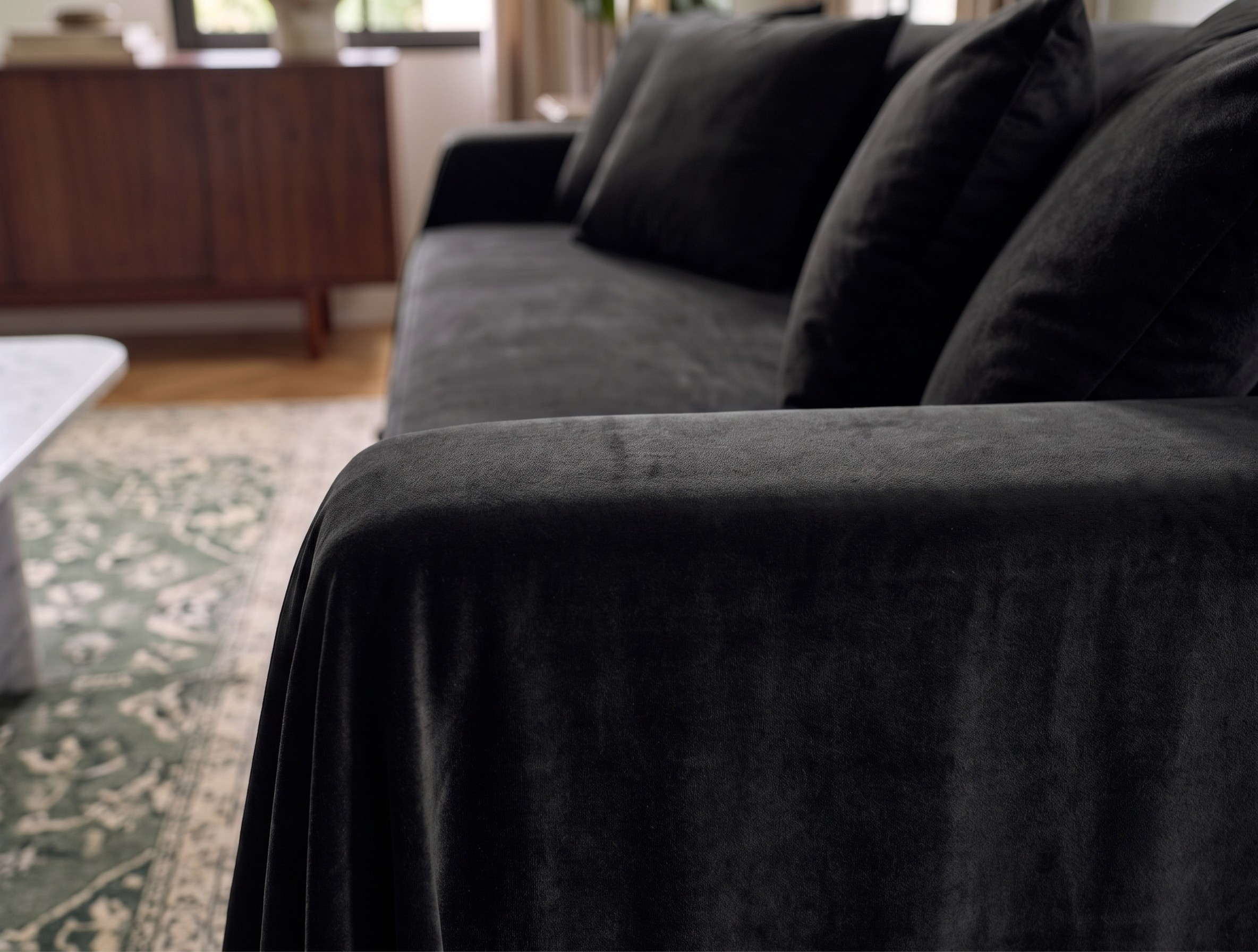 Velvet Sofa Cover (No Pleats) - Standard