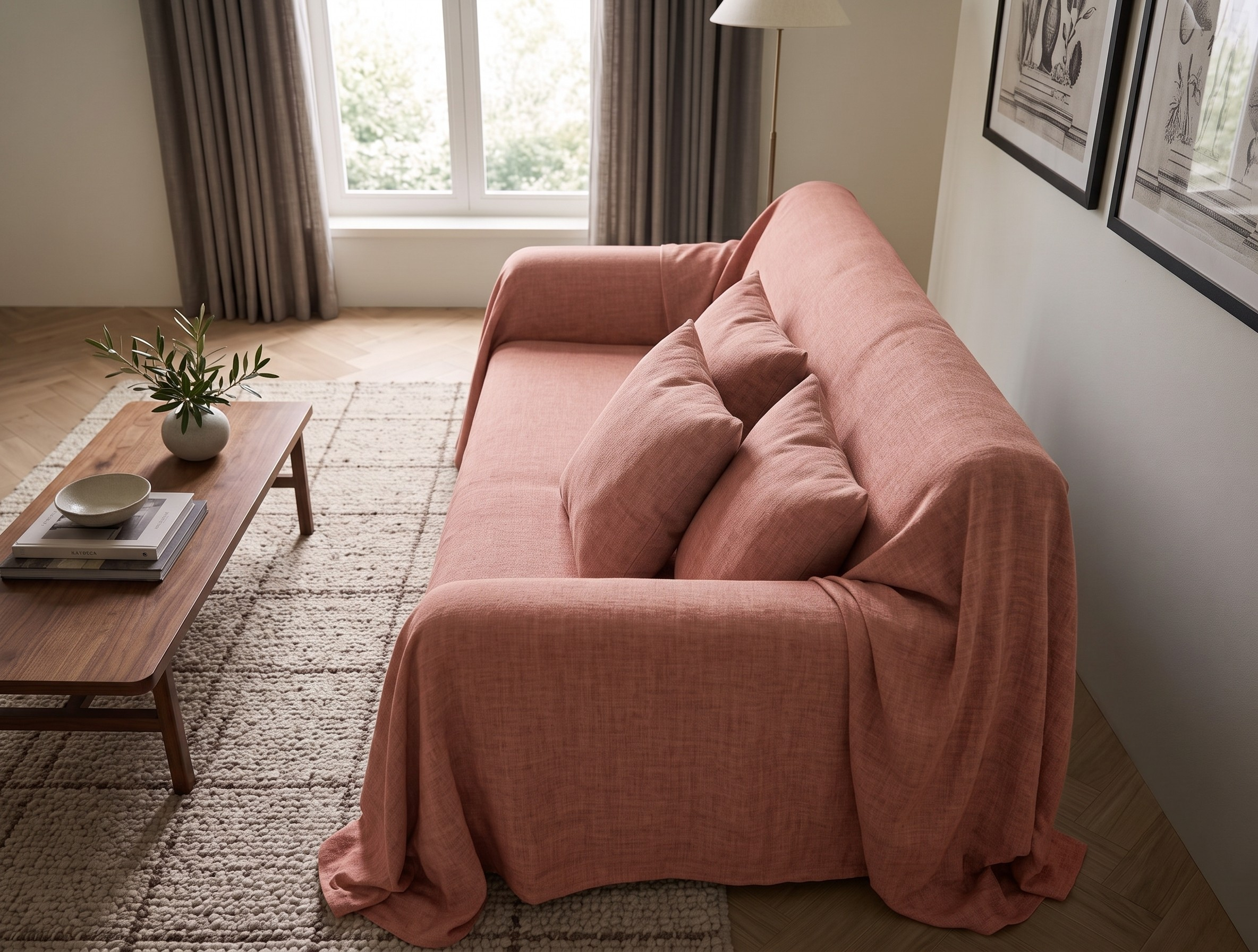 Linen Sofa Cover - Standard
