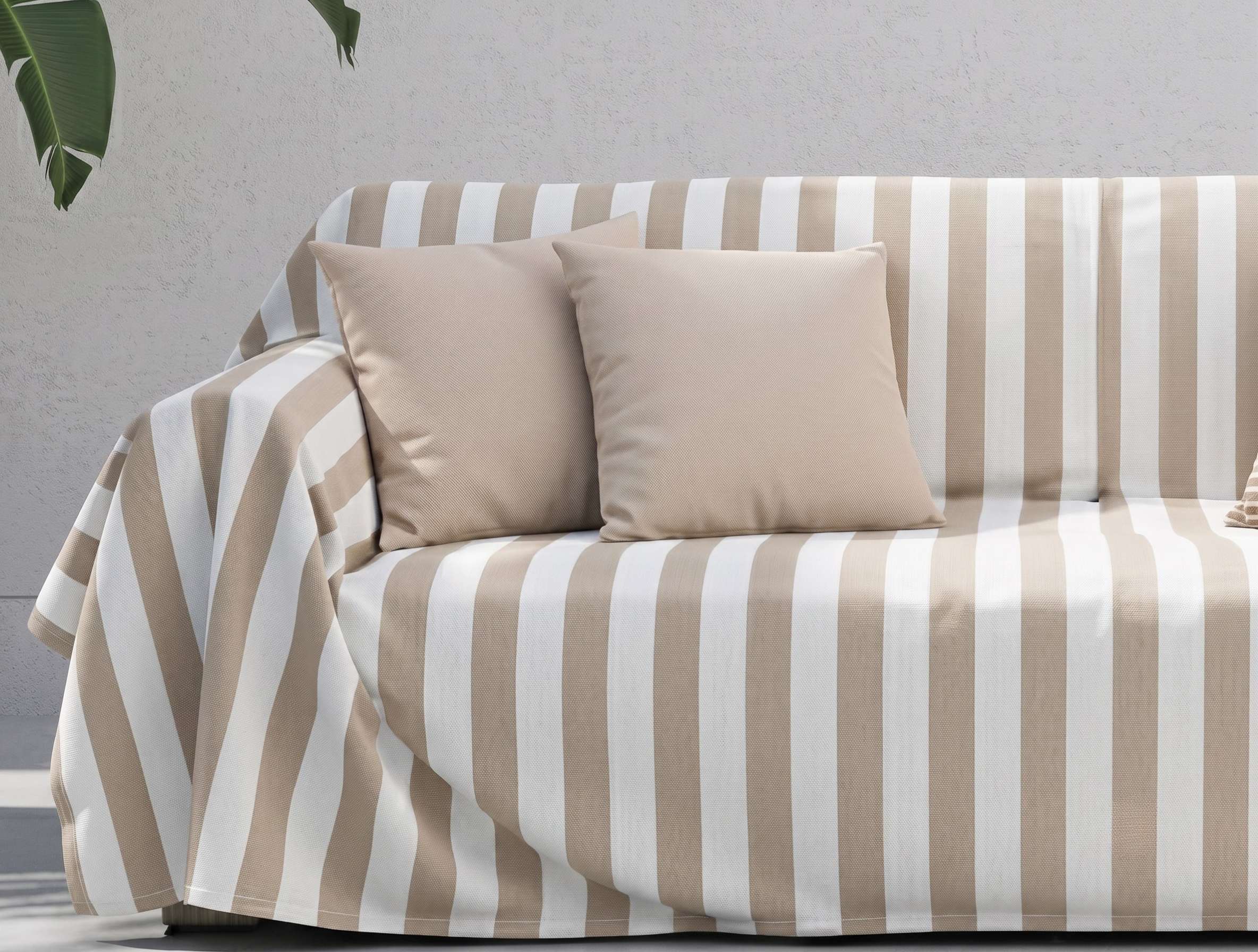 Striped Outdoor Sofa Cover - Standard