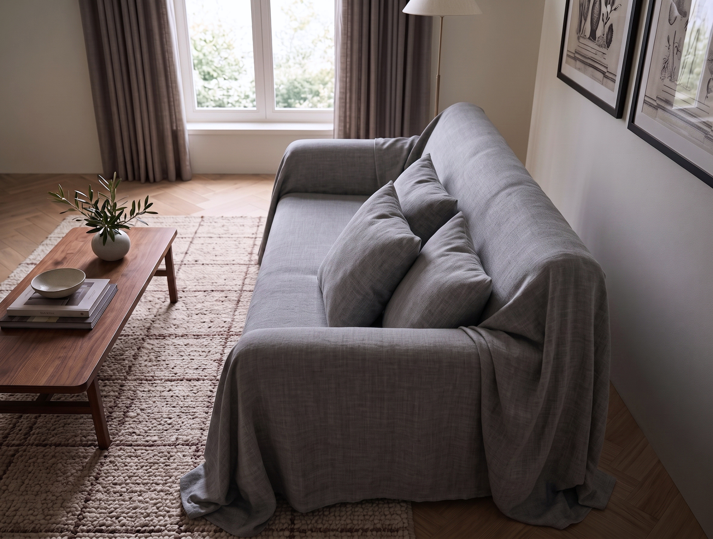 Linen Sofa Cover - Standard