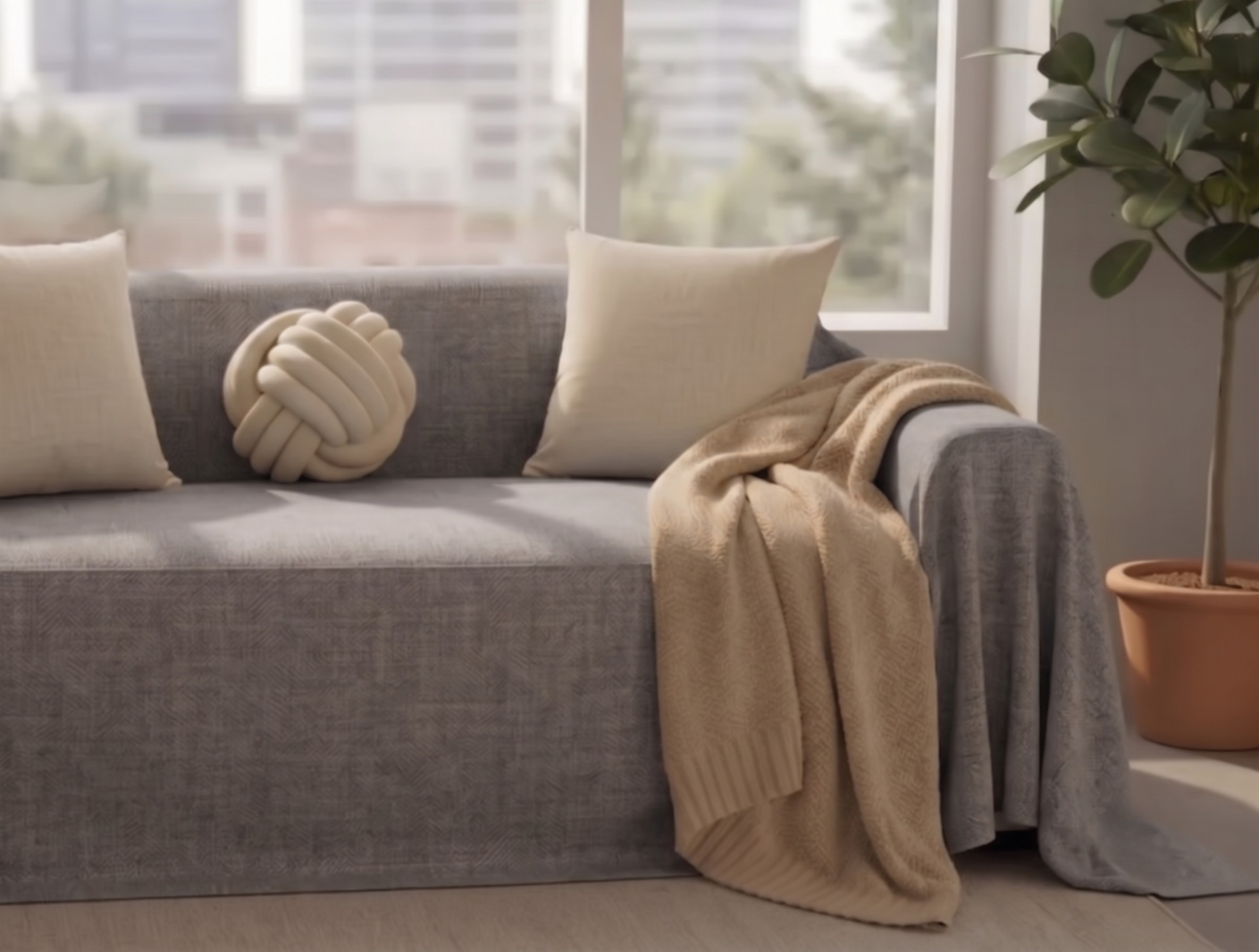 Water-Repellent Velvet Sofa Cover - Standard