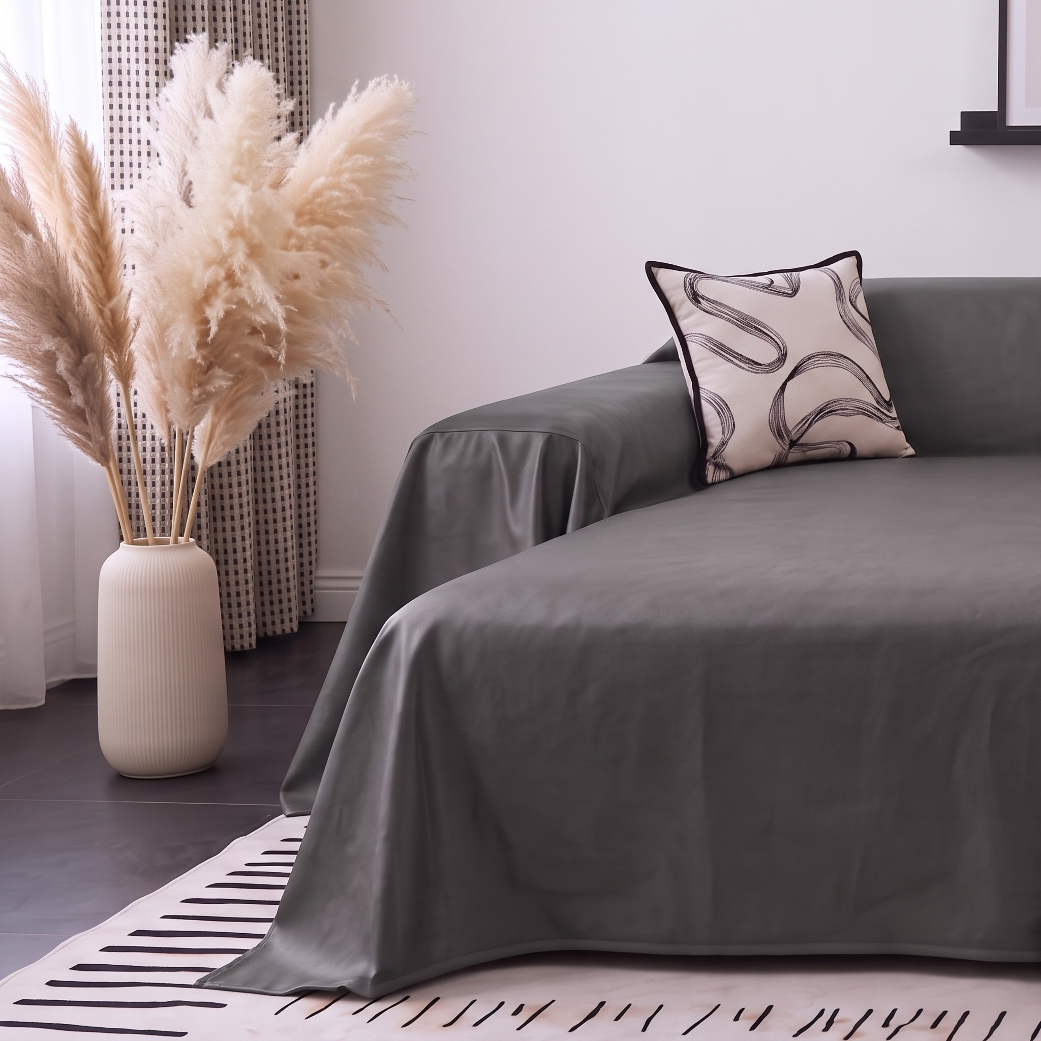Faux Leather Sofa Cover - L-Shaped