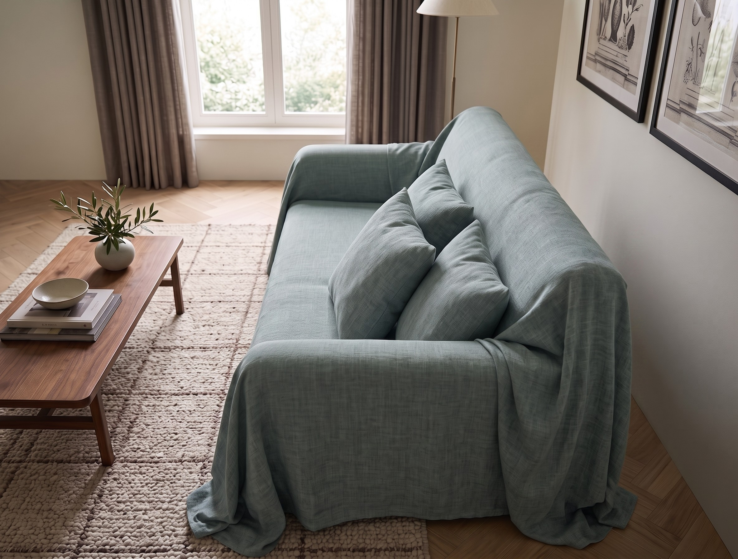 Linen Sofa Cover - Standard