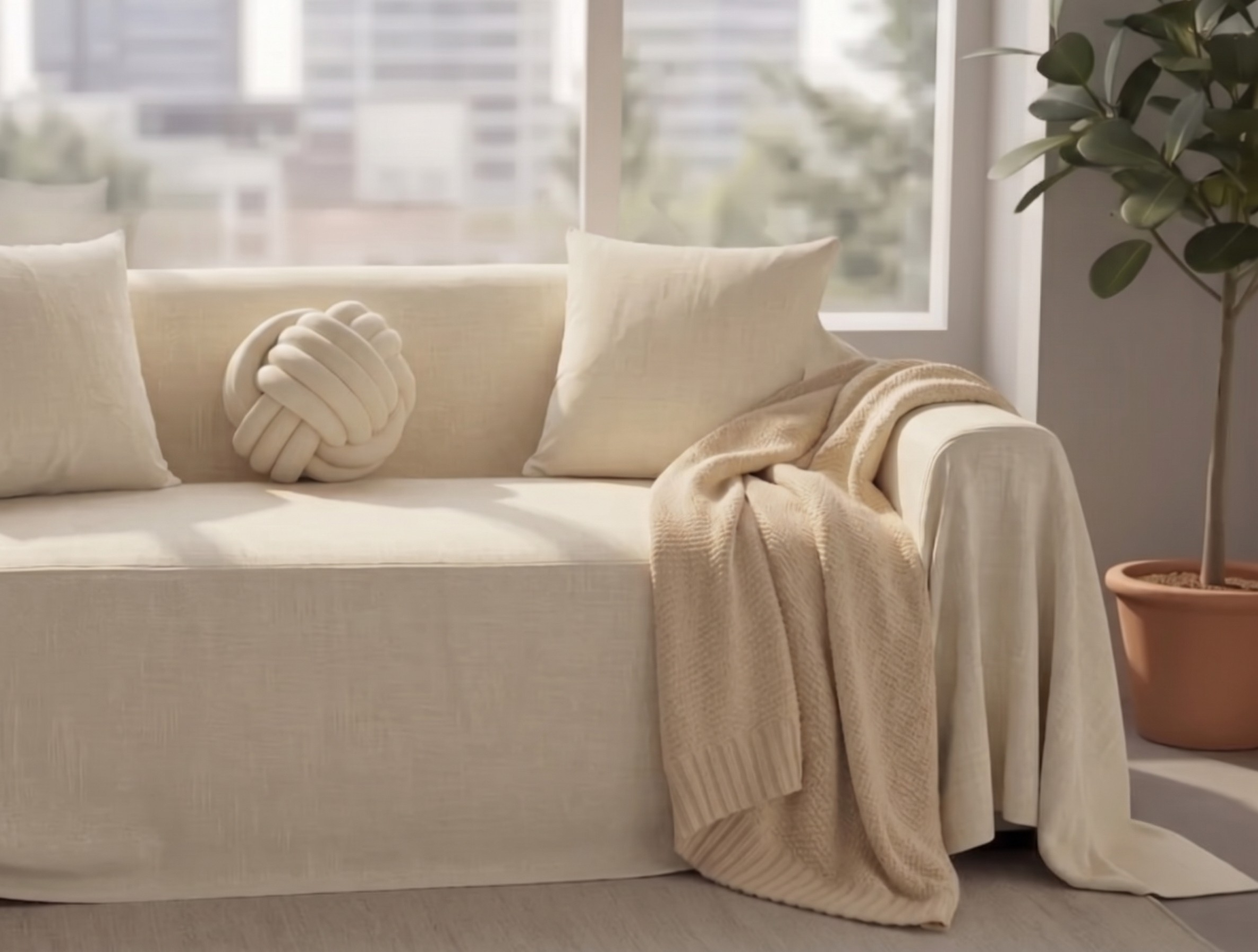 Water-Repellent Velvet Sofa Cover - Standard