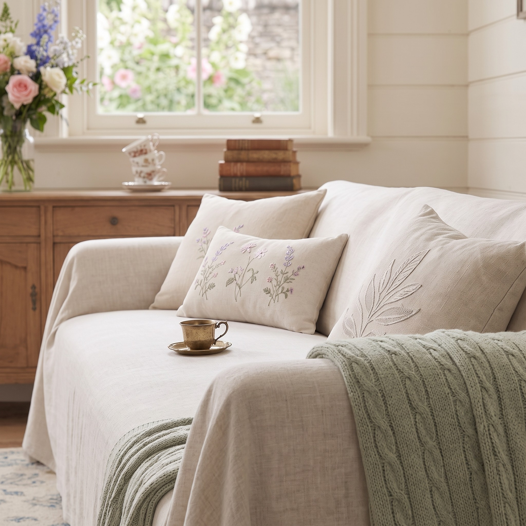 Linen Sofa Cover - Standard