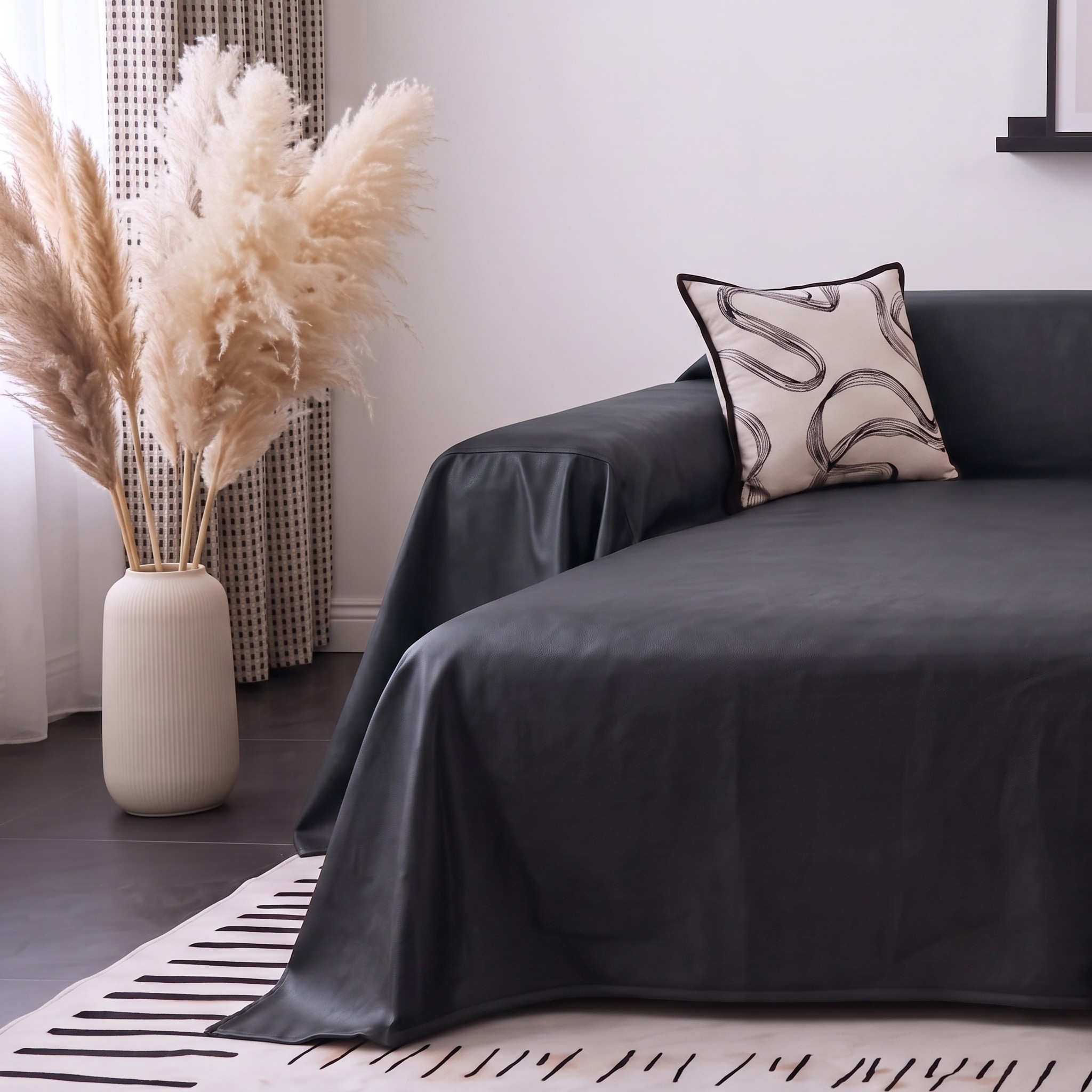 Faux Leather Sofa Cover - L-Shaped