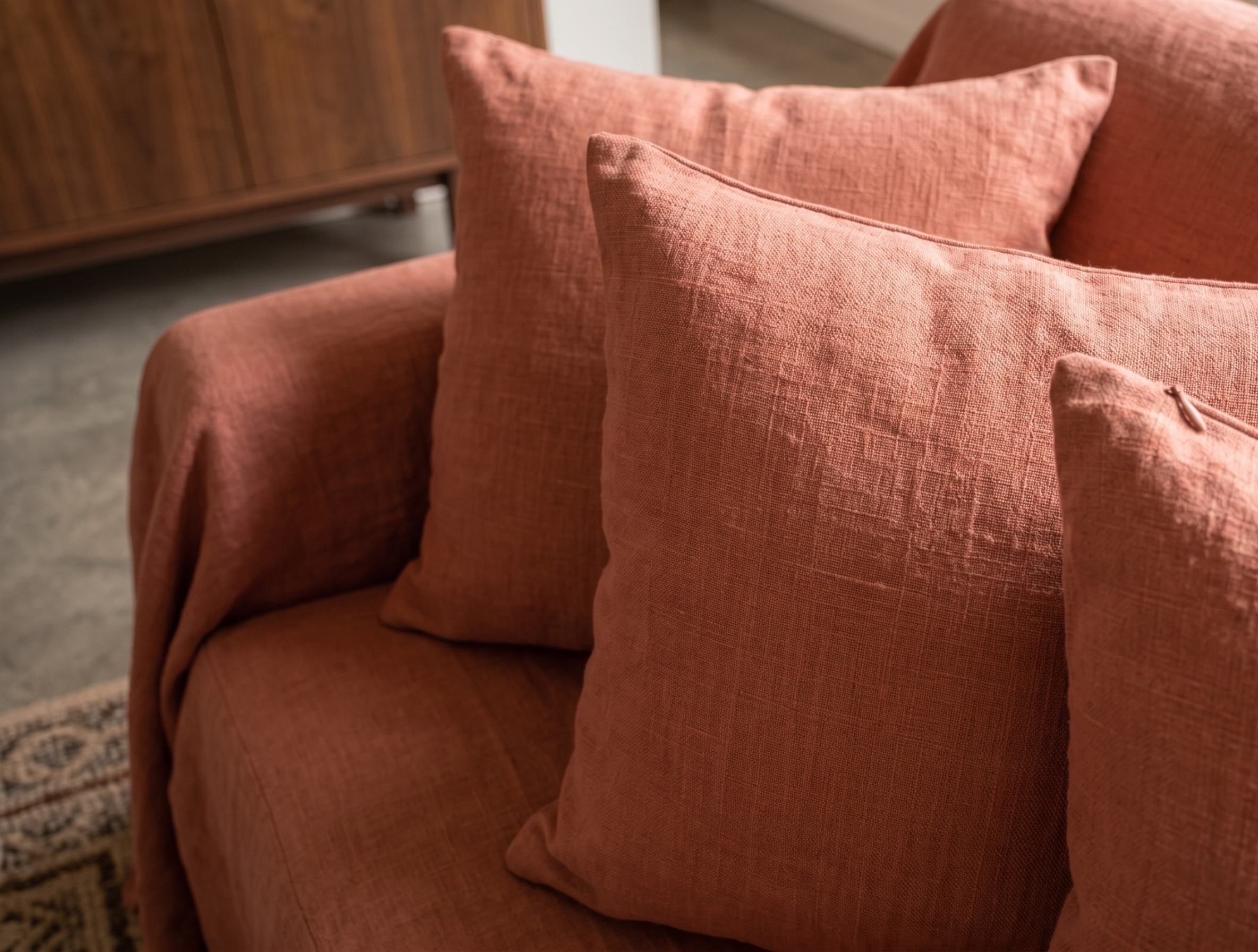 Linen Sofa Cover - L-Shaped