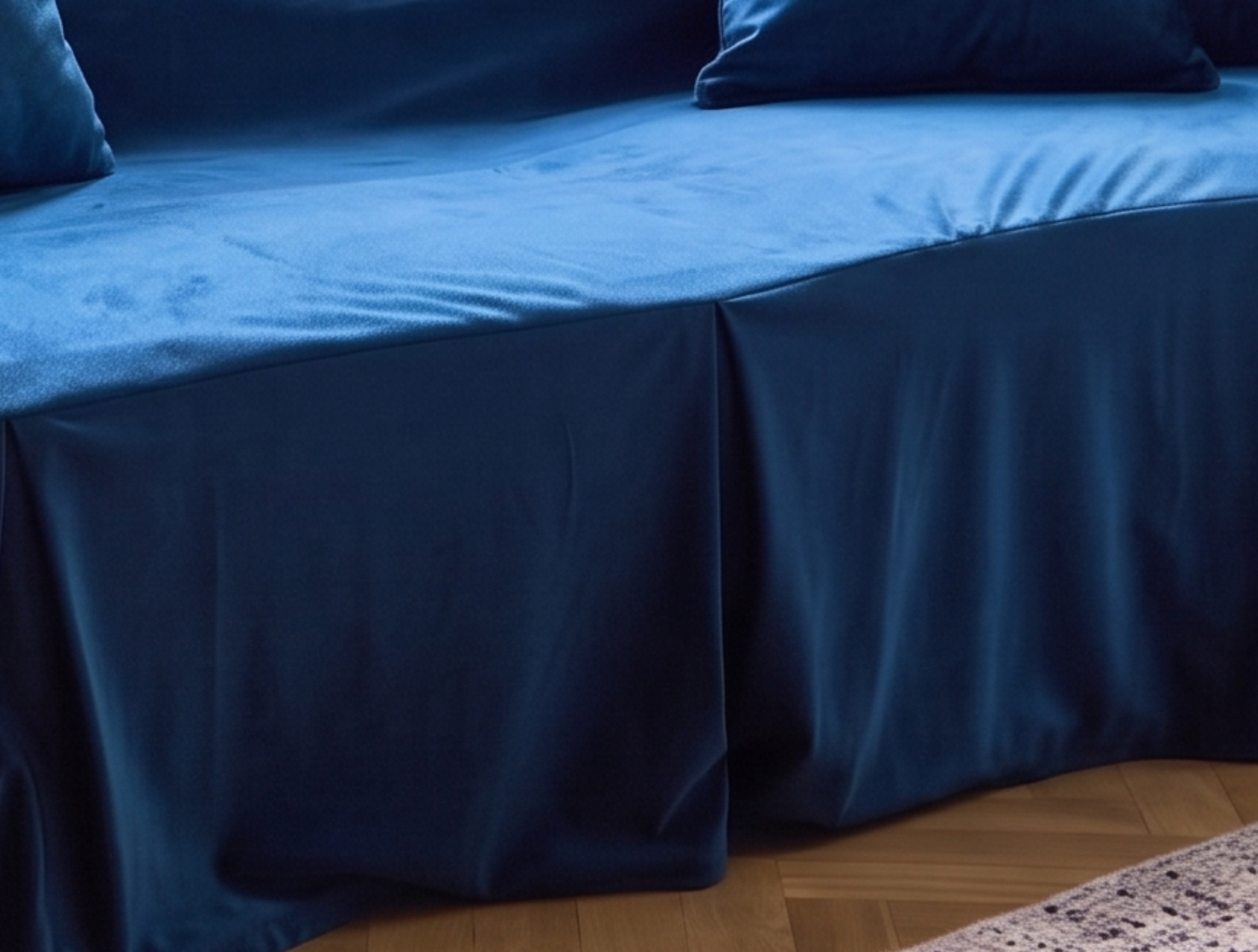Velvet Sofa Cover (With Pleats) - Standard