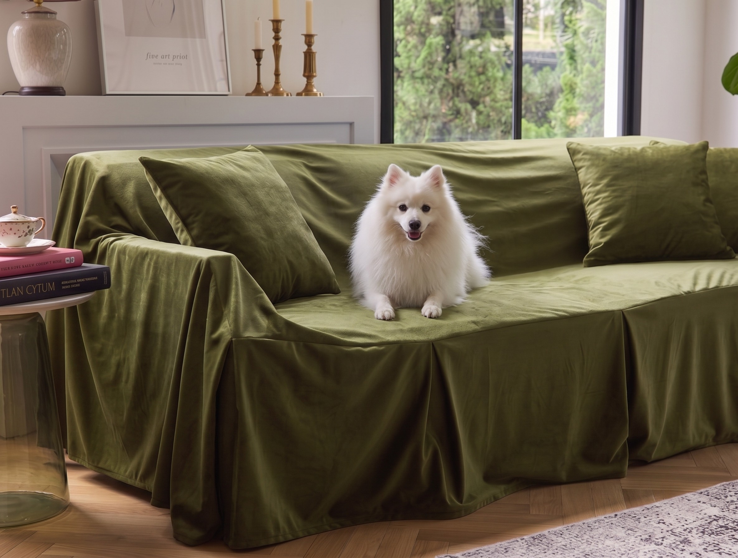 Velvet Sofa Cover (With Pleats) - Standard
