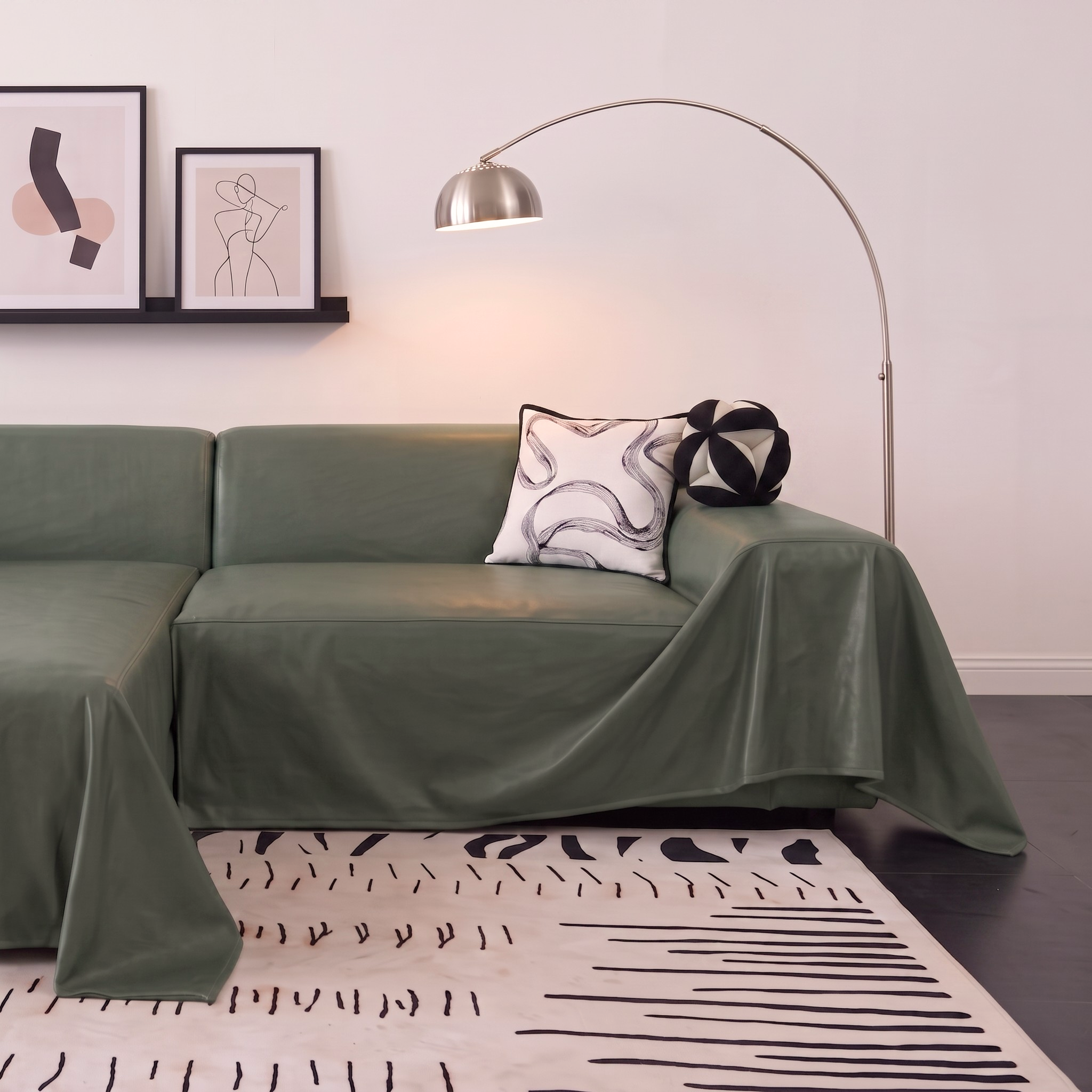 Faux Leather Sofa Cover - L-Shaped