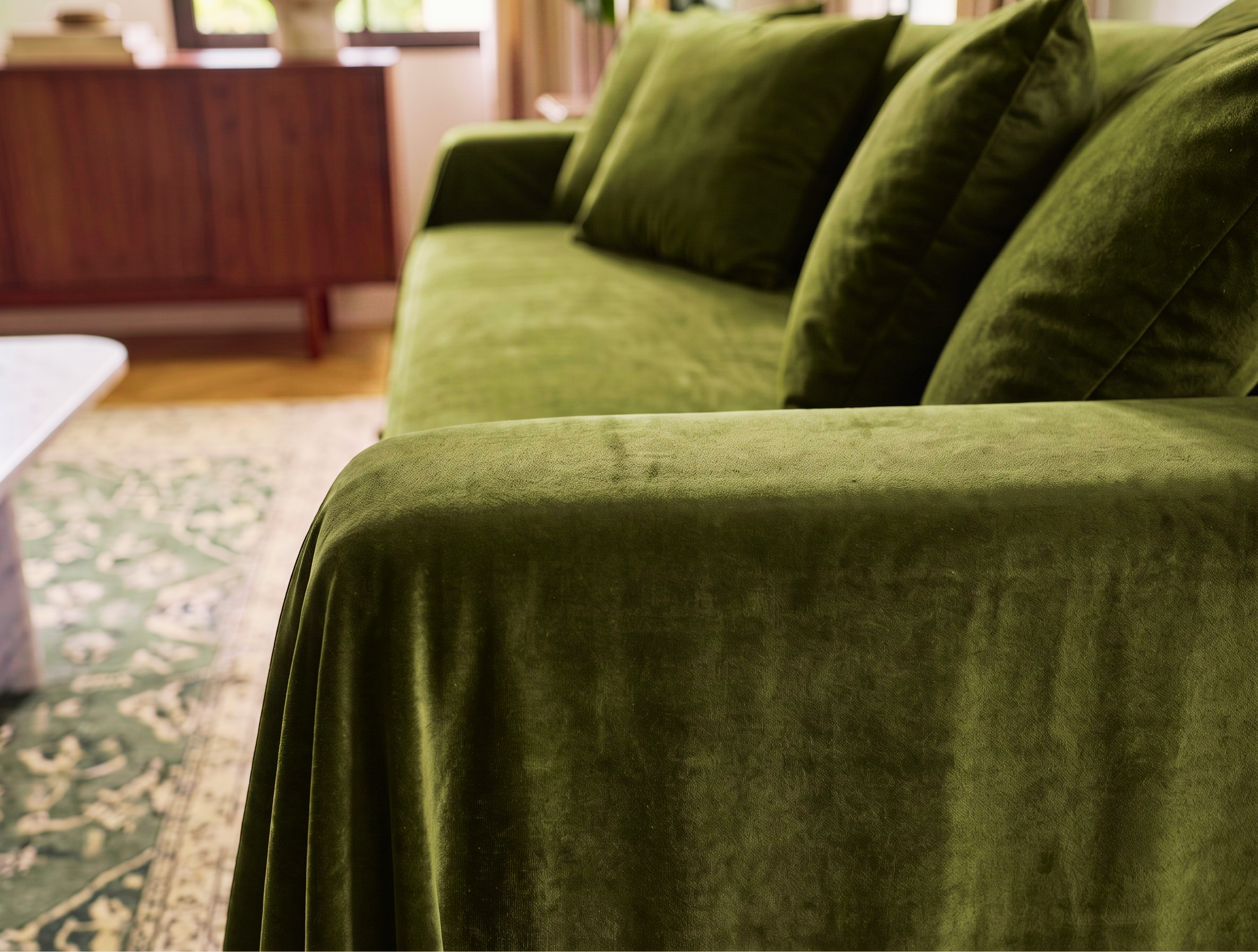 Velvet Sofa Cover (No Pleats) - Standard