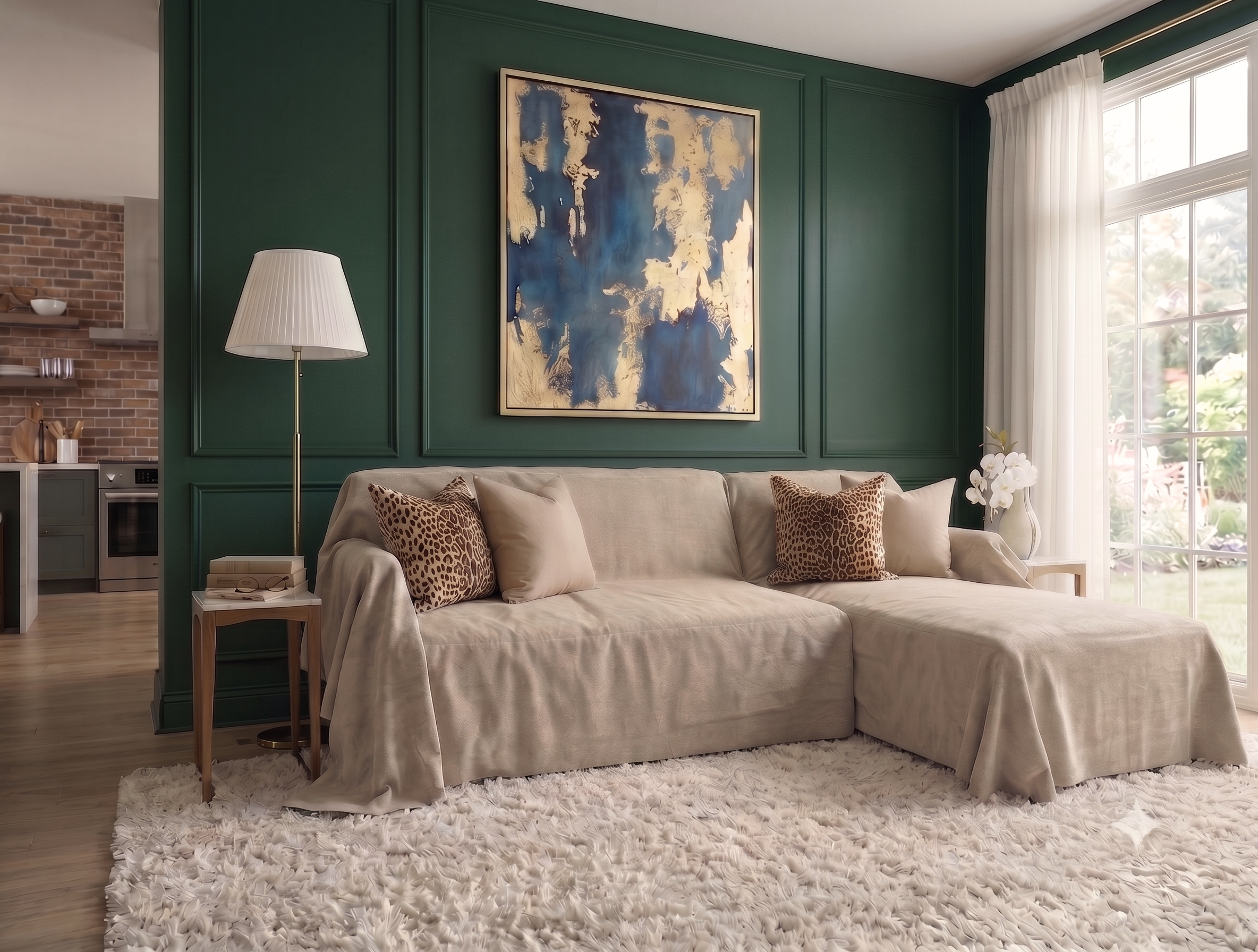 Water-Repellent Velvet Sofa Cover - L-Shaped