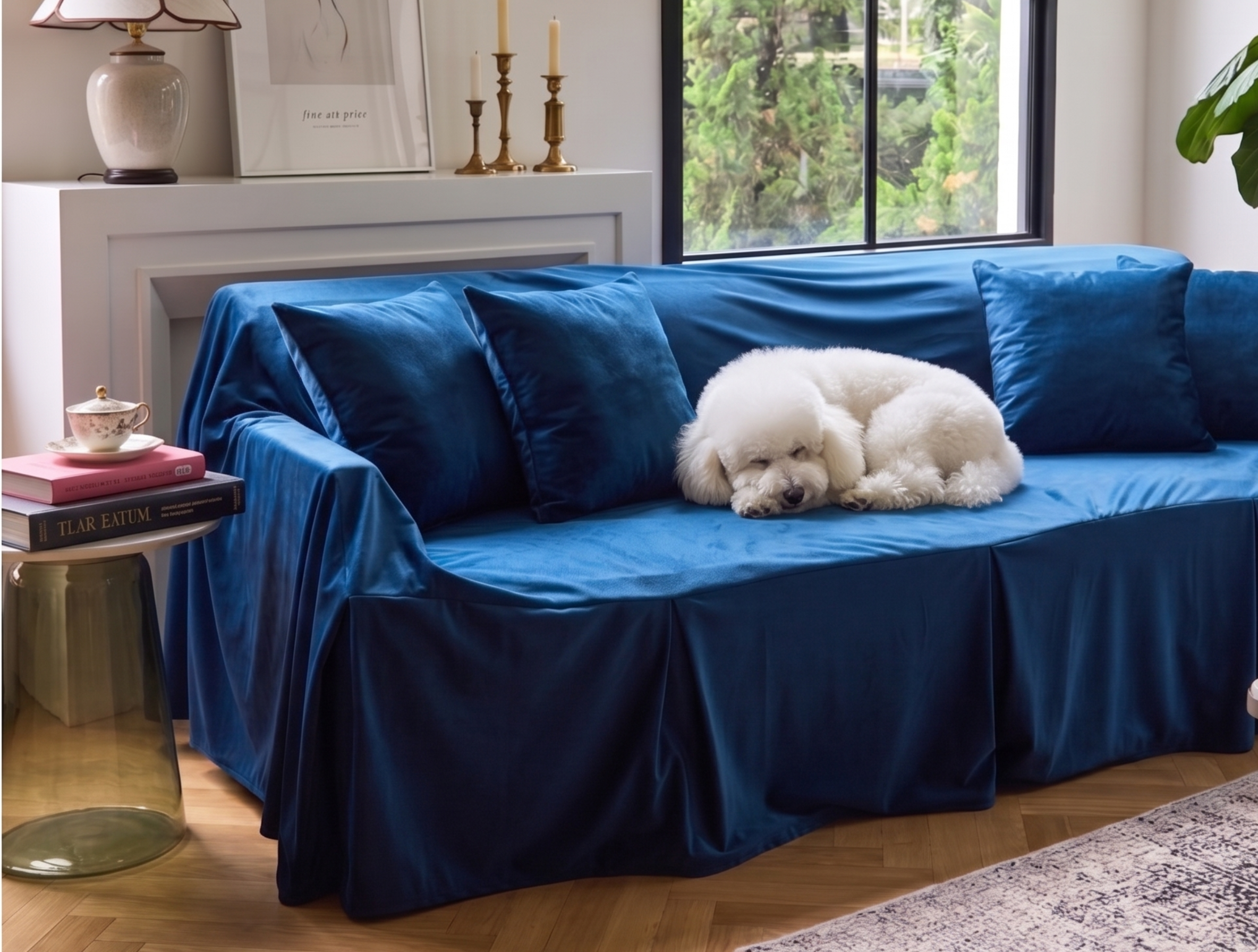 Velvet Sofa Cover (With Pleats) - Standard