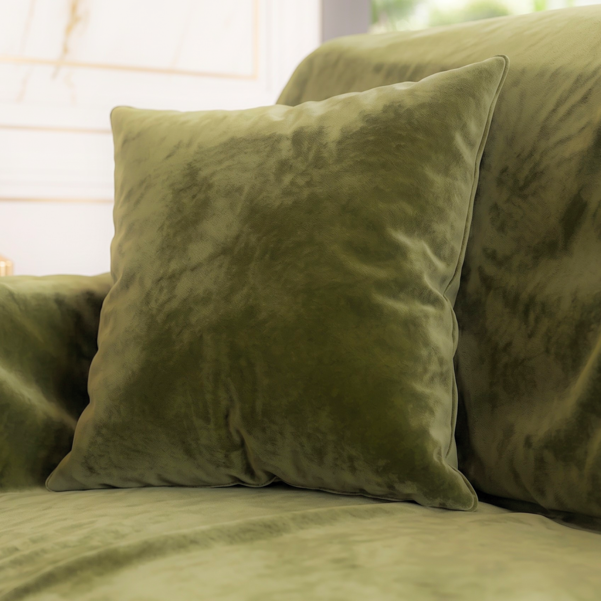 Velvet Sofa Cover (No Pleats) - L Shaped