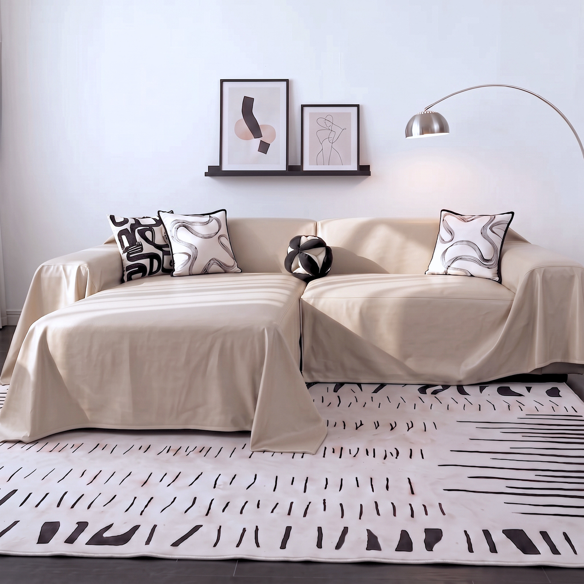 Faux Leather Sofa Cover - L-Shaped